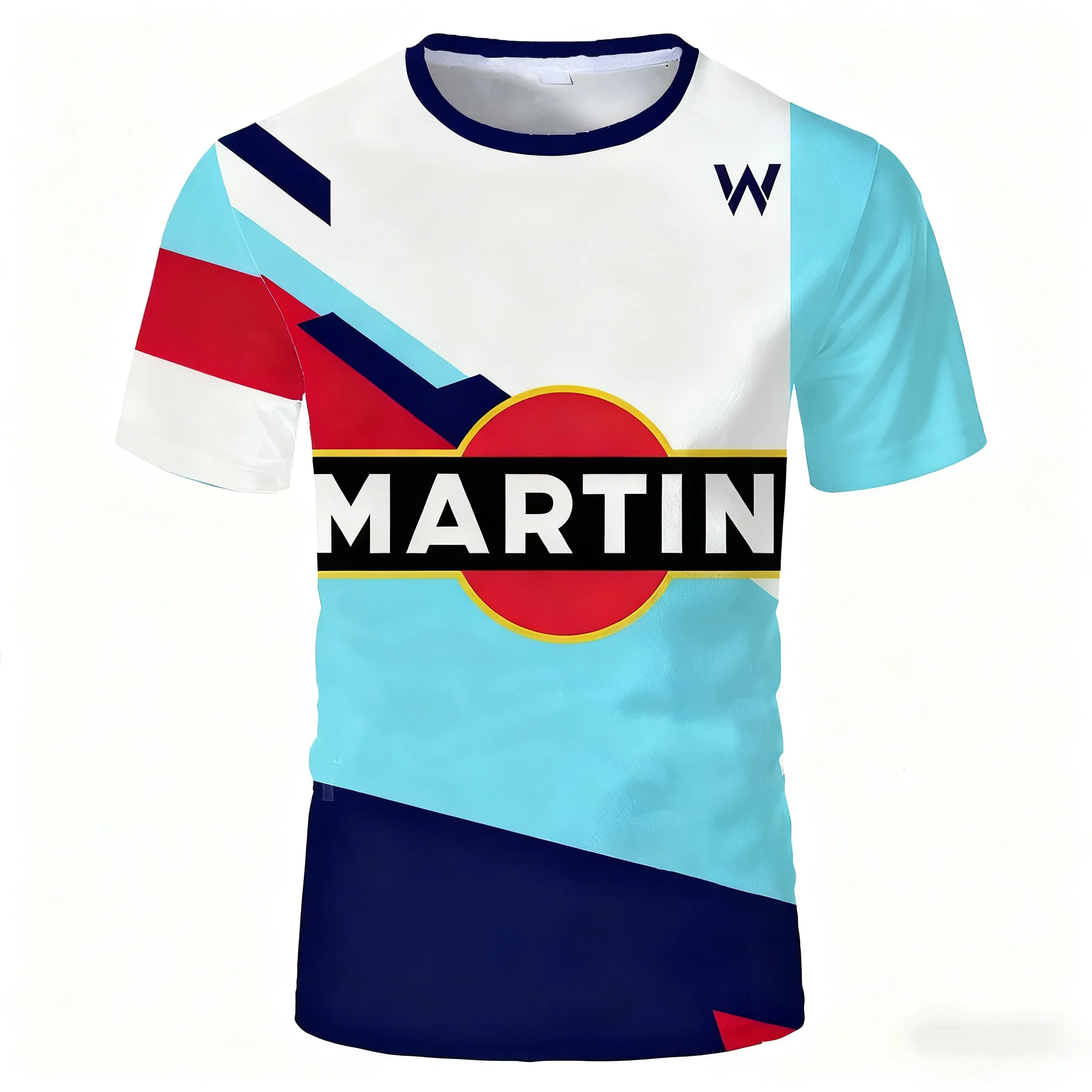 

Мужская летняя командная униформа Williams с 3D принтом, дышащая свободная тренировочная одежда, спортивная футболка с короткими рукавами для езды на велосипеде на открытом воздухе