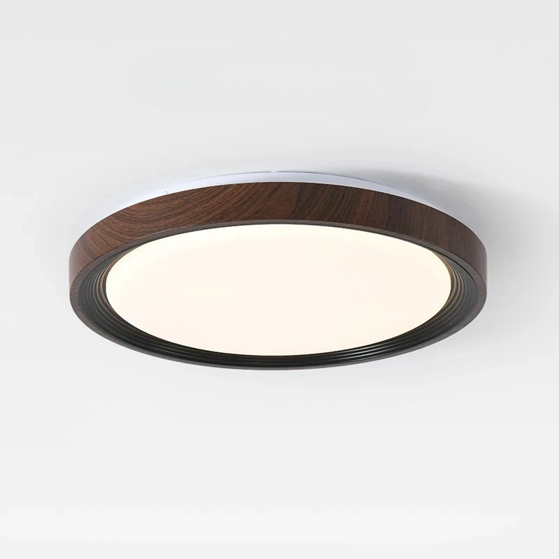 Modern Thin Geometry Shape Ceiling Lamp Wood Grain Ceiling Light  Bedroom Round Square Acrylic Lustre Indoor Lighting Fixture