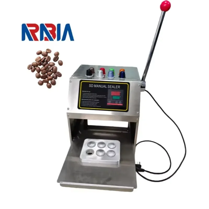 for Hot Sell 6 Holes Manual Aluminum Coffee Capsules Heat Sealing Machine Foil Driven Manual Sealer