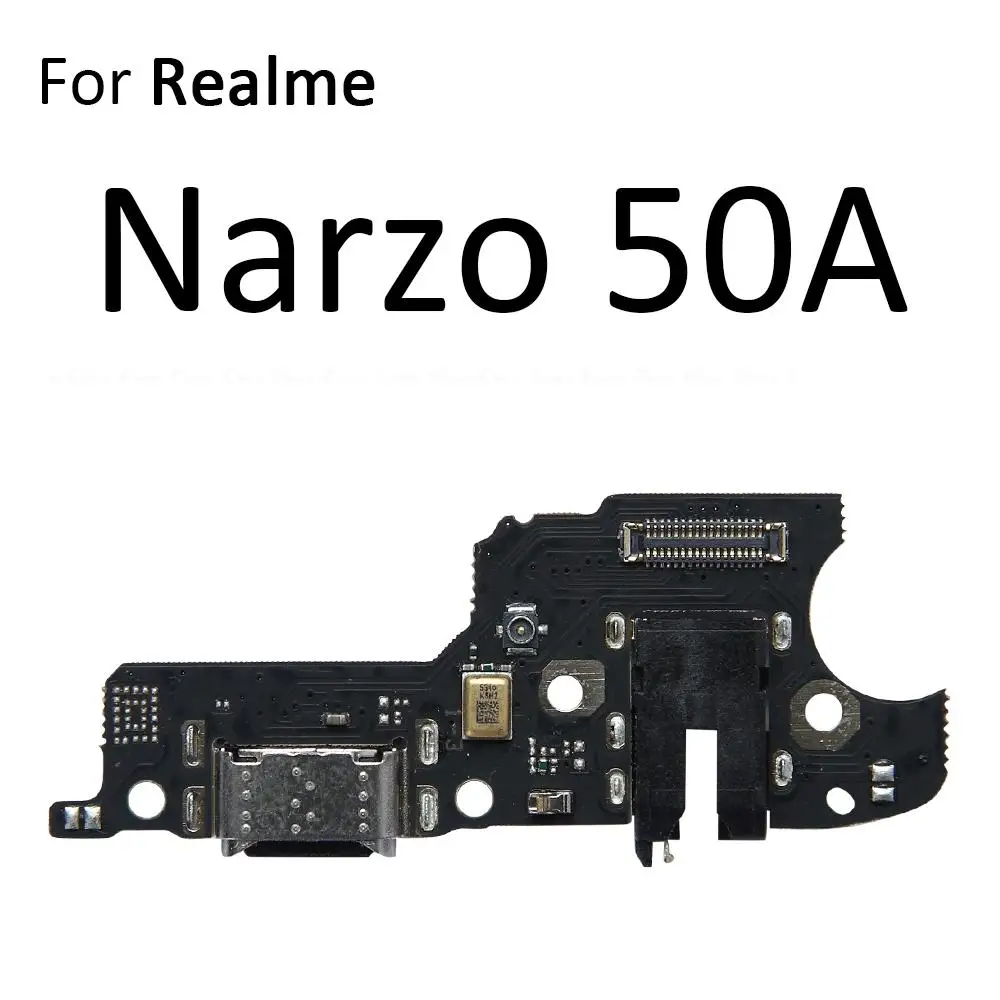 Charging Port Connector Board Parts Flex Cable With Mic For OPPO Realme Narzo 10 10A 20 20A 30 30A 50i 50 50A Prime Pro 4G 5G