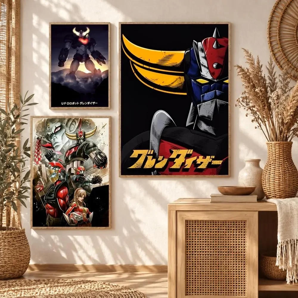 U-UFO Robot Grendizer Classic Anime Painting Calligraphy Modern Canvas Wall Art Prints for Living Room Decor | Wall Decals
