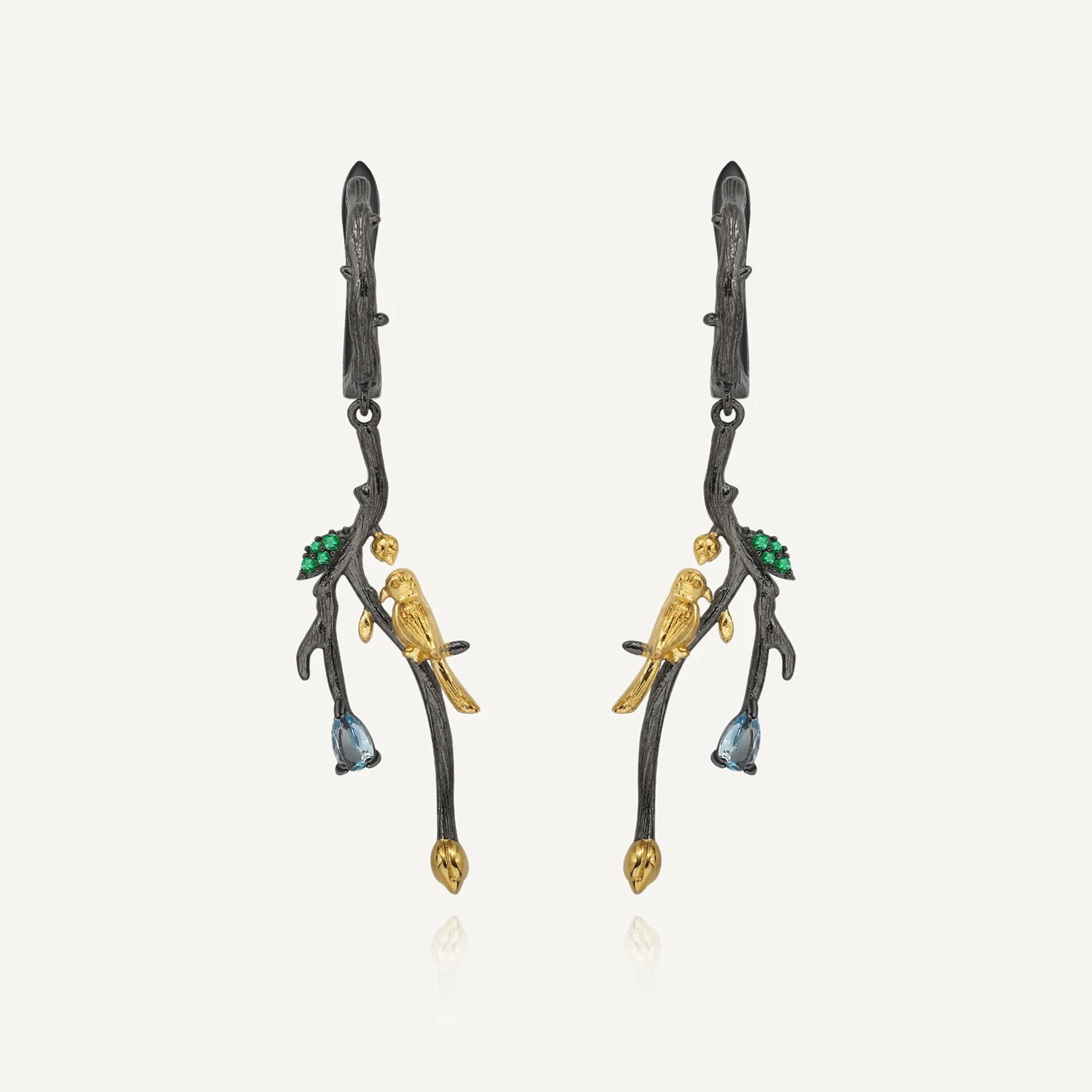 

Женские серьги-капельки GEM'S BALLET, серьги из натурального швейцарского голубого топаза, 925 пробы, серебряные серьги в виде птиц ручной работы, ювелирное изделие