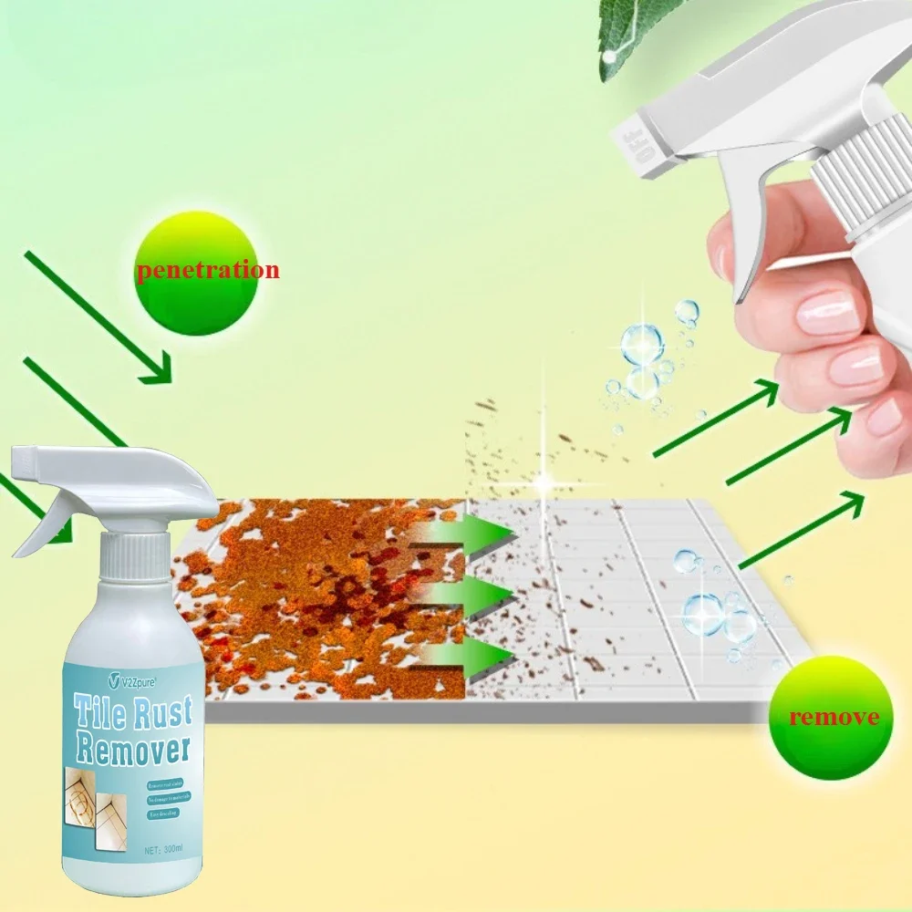 Rust Remover Spray for Ceramic, Tile & Stone Floors,Powerful Iron Stain Removal, for Bathrooms,Quick Acting,Car Rust Removal
