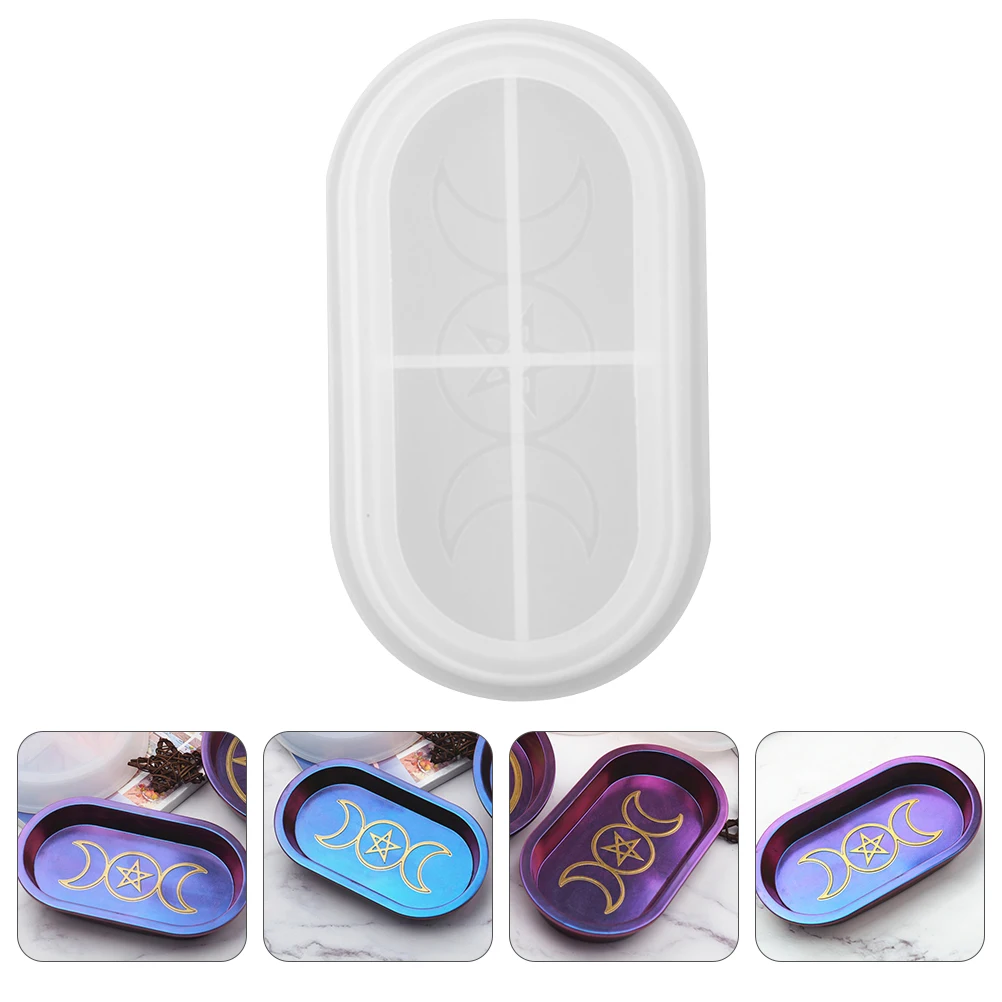 

Silicone Mold Moon Tray Coaster DIY Reusable Plate Mold Jewelry Decor Craft nament Accessories Parts