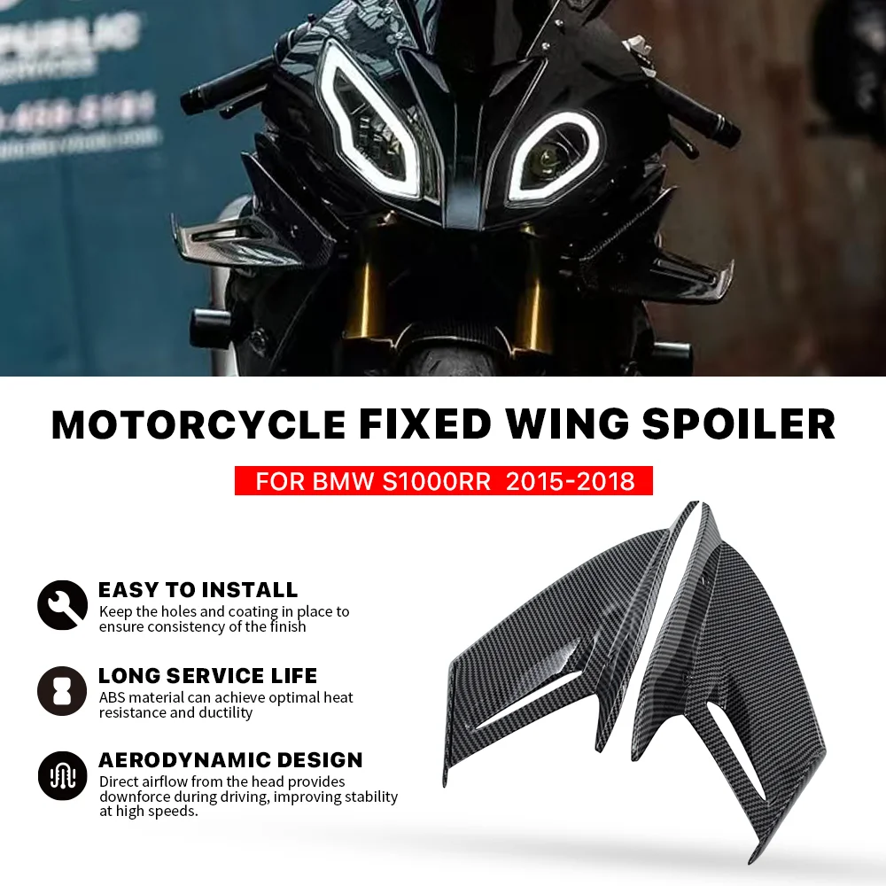For BMW S1000RR S1000 RR 2015-2018 Motorcycle fixed wing spoiler front aerodynamic wing side winglet windshield wing aileron kit