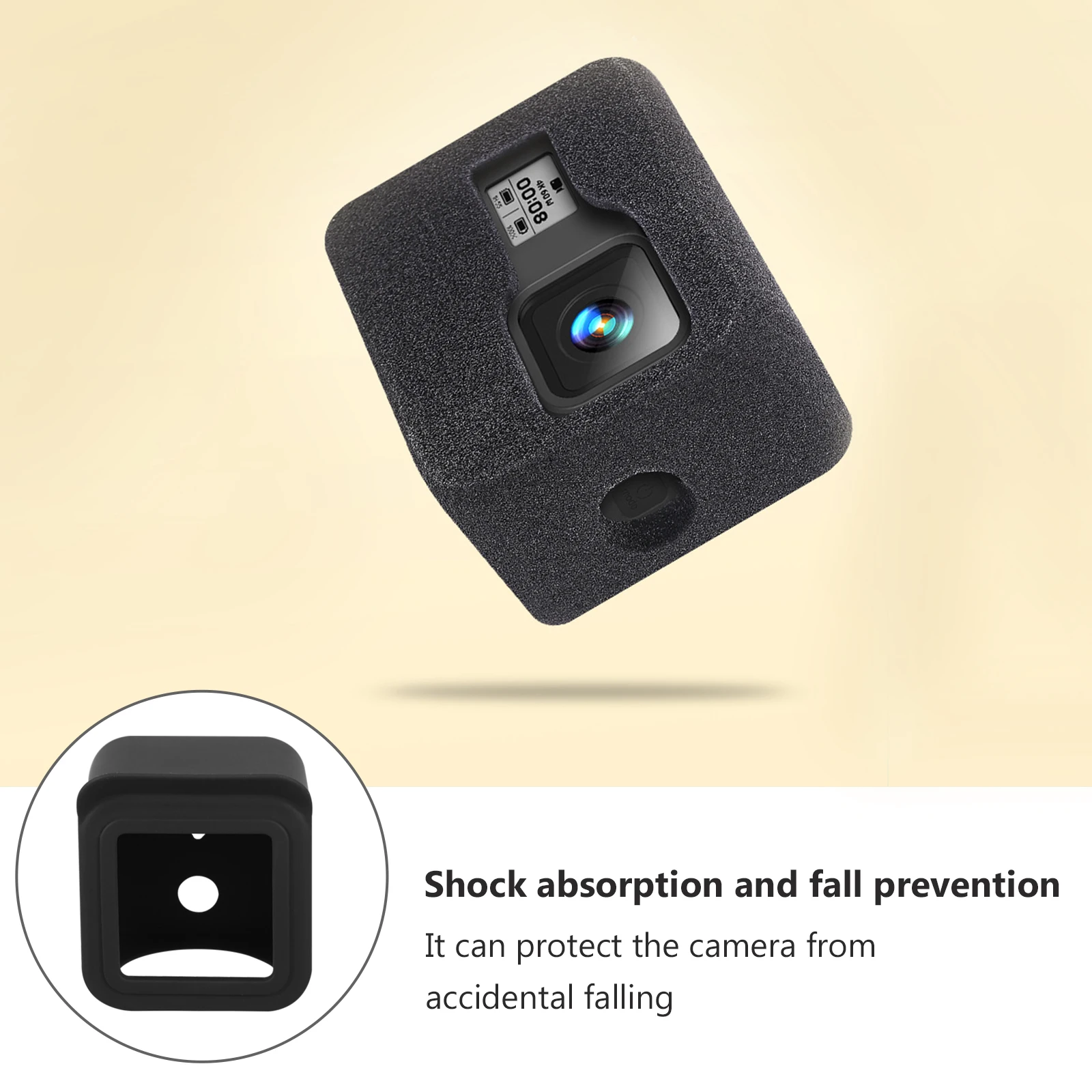 

Camera Windproof Sponge Cover Noise Reduction Protective Cover Shockproof Flexible Fit for Gopro Hero8 Windshield Camera