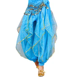 Belly Dance Costume Sequin Dot Swivel Pants Stage Show Annual Performance Dress Indian Dance Trousers.Egypt Bollywood Clothes