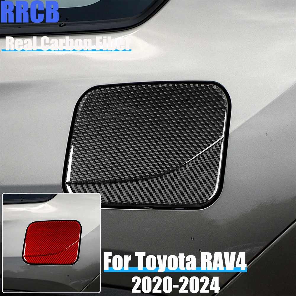 

Real Carbon Fiber Car Accessories Fuel Gas Cap Decorative Soft Cover Sticker For Toyota RAV4 XA50 2020 2021 2022 2023 2024