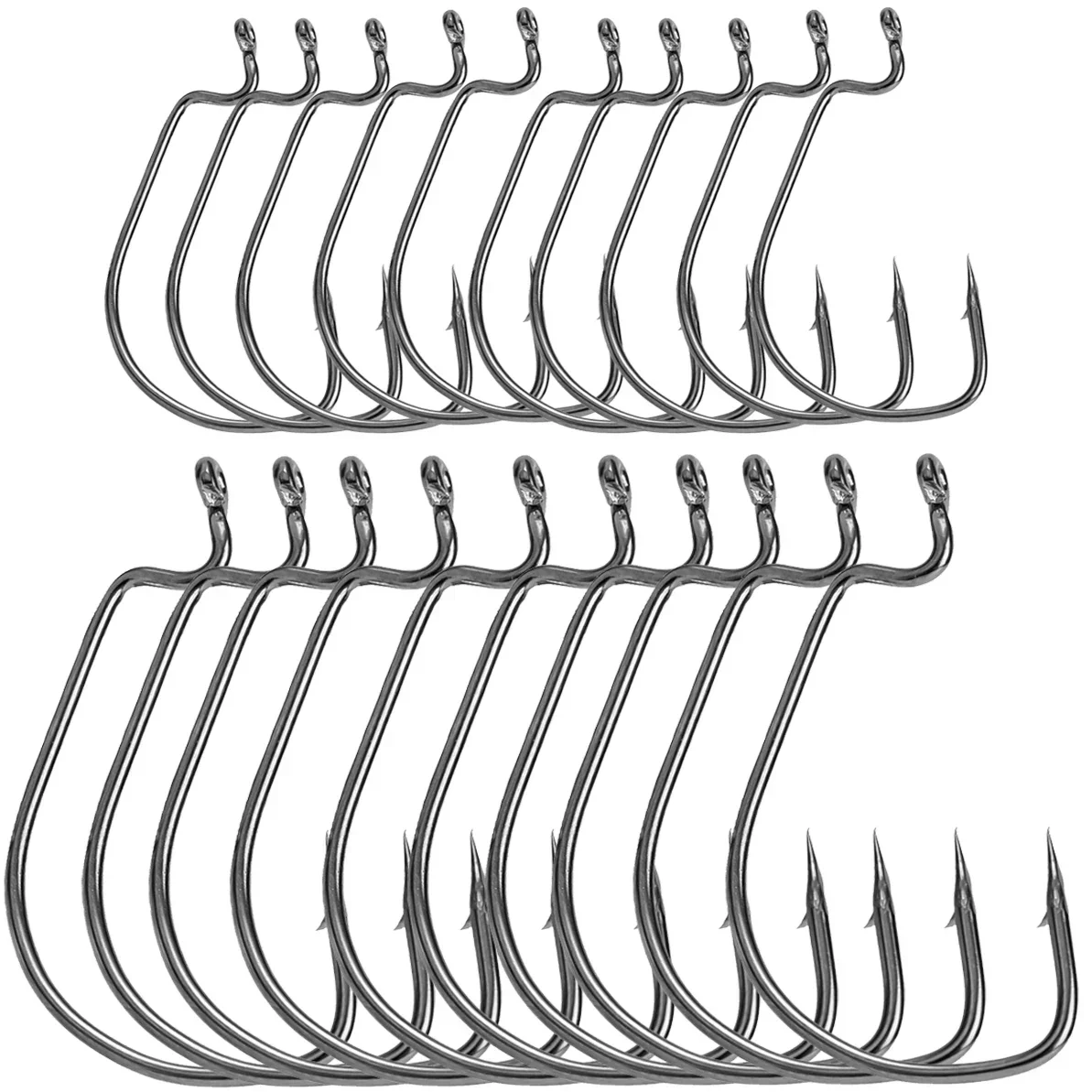 10Pcs Multifunctional Wide Gap Worm Fishing Hooks Home Garden Tools Jig Crank Offset High Carbon Steel Hook Barbed Fishhook