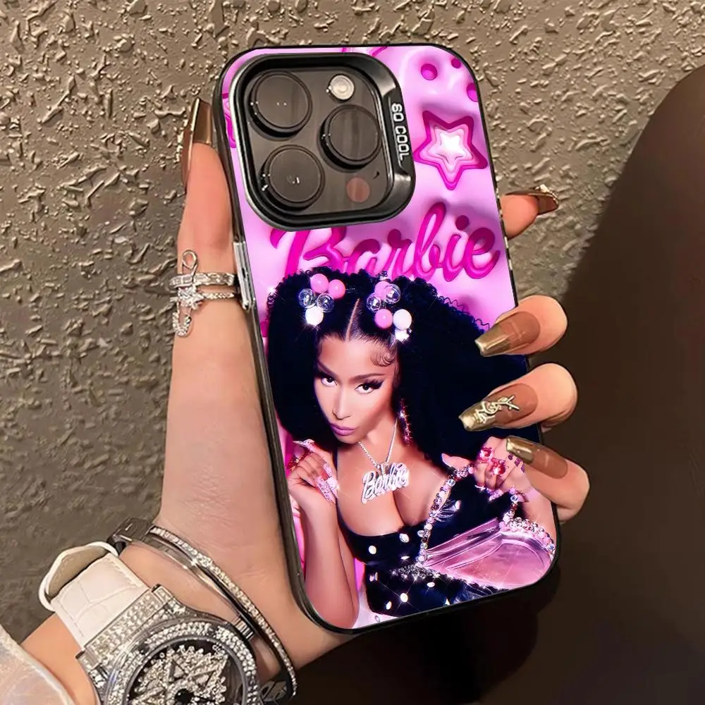حافظة هاتف محمول Nicki Minaj لهاتف آيفون 16 15 14 13 12 11 X XR XS 8 7 Pro Max Plus غطاء هاتف ذكي مطبوع ملون شفاف