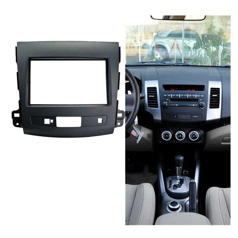 2 Din Car Stereo Radio Fascia Panel Fram Mount Kit For Mitsubishi Outlander 2008-2012