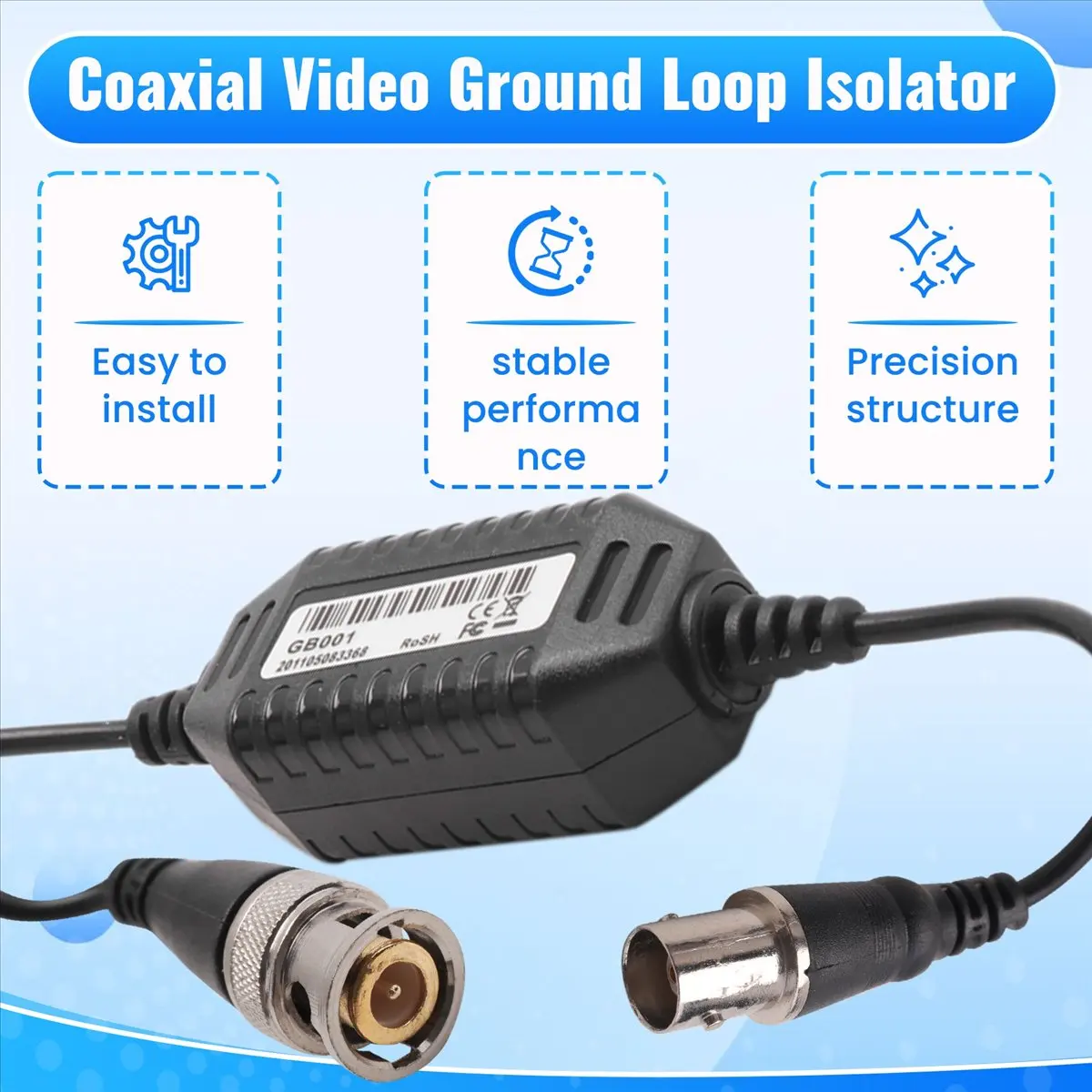 

[in stock] Coaxial Video Ground Loop Isolator Balun BNC Male to Female for CCTV Camera