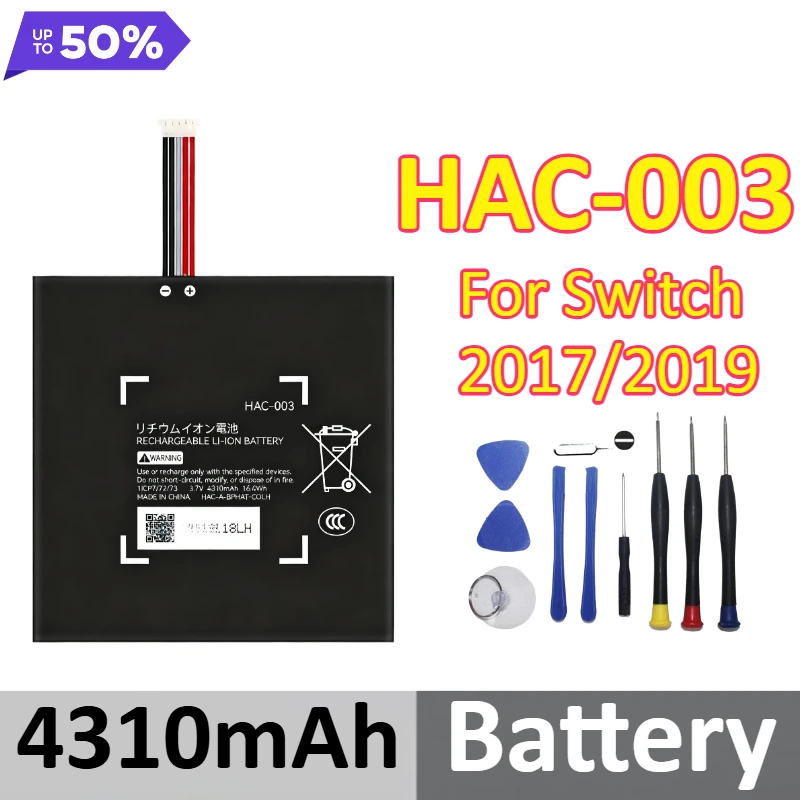 

New HAC-003 4310mAh Rechargeable Battery For Switch 2017/2019 Battery +Tools