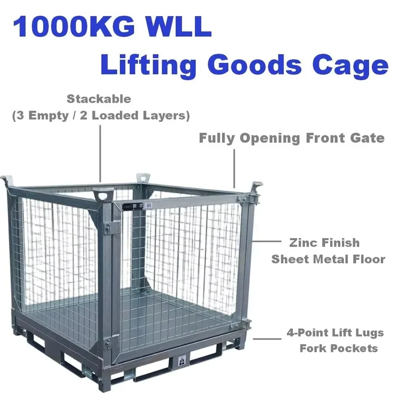 Heavy Duty Steel Pallet Rack Galvanized Metal Mesh Cage for Logistics Transportation Warehouse Storage Solutions