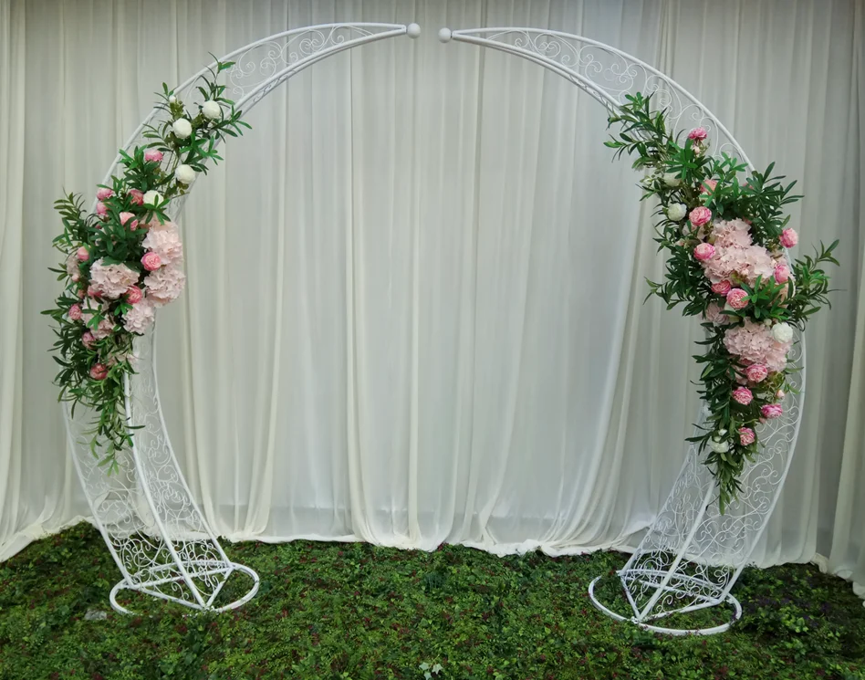 Outdoor Durable Crescent-shaped Arched Archway Metal 8-9ft Height 10ft Width Used for Decorating Garden Bride's Wedding Party
