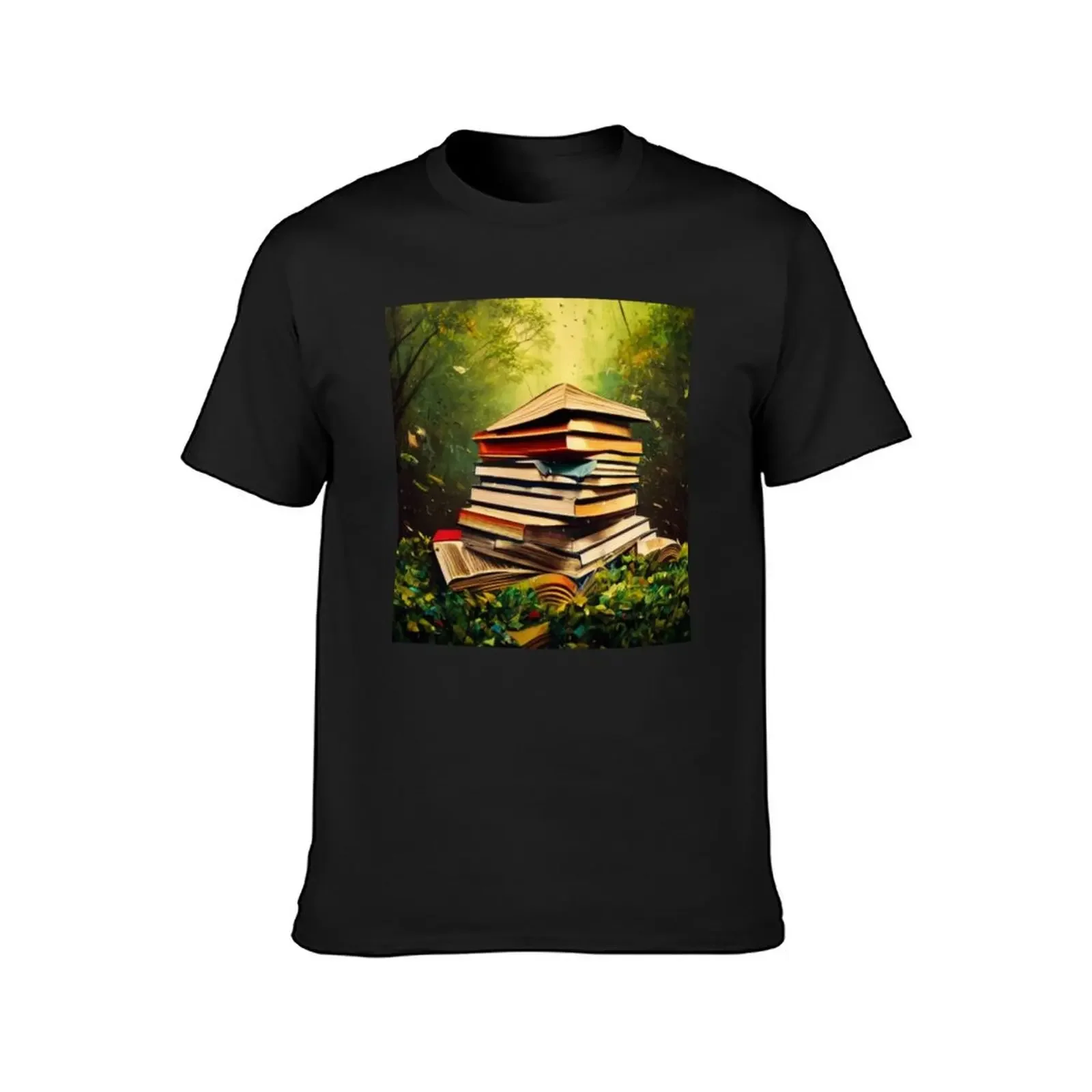 Artistic Books in the forest T-Shirt baggy shirts graphic tee shirt mens t shirts pack