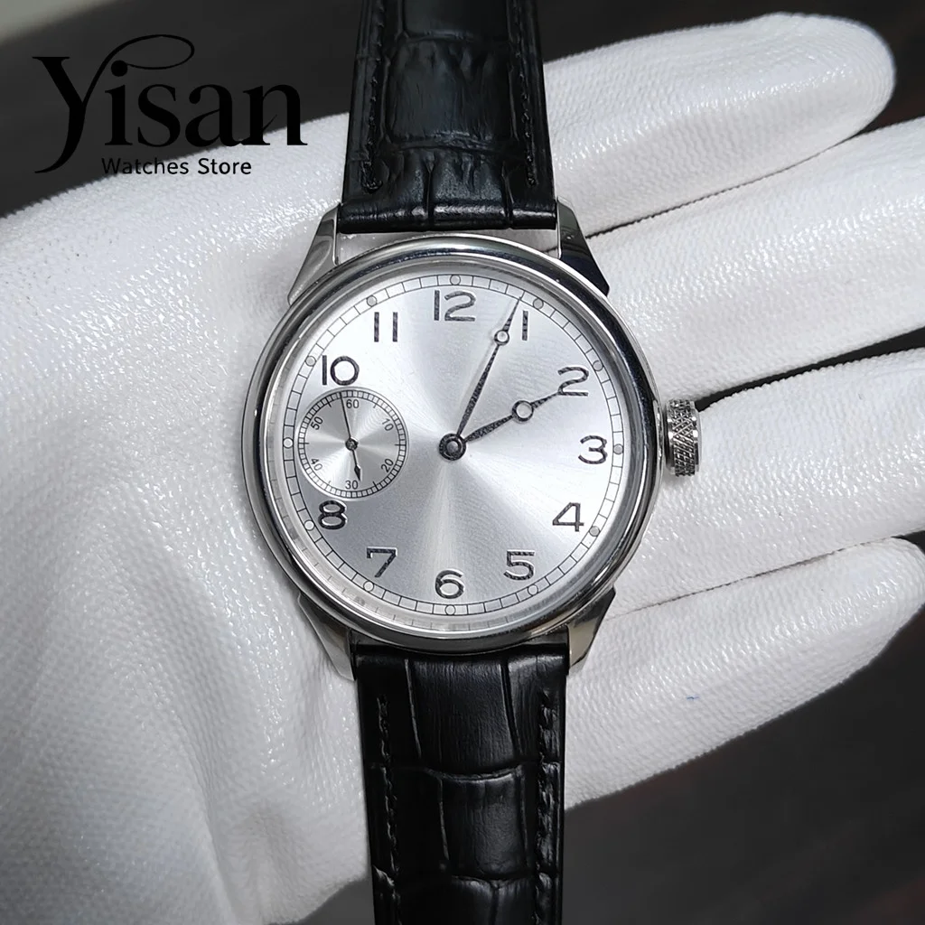 

New 42mm leather luminous manipulator moving winding watch men's watch ST3600 movement sports watch