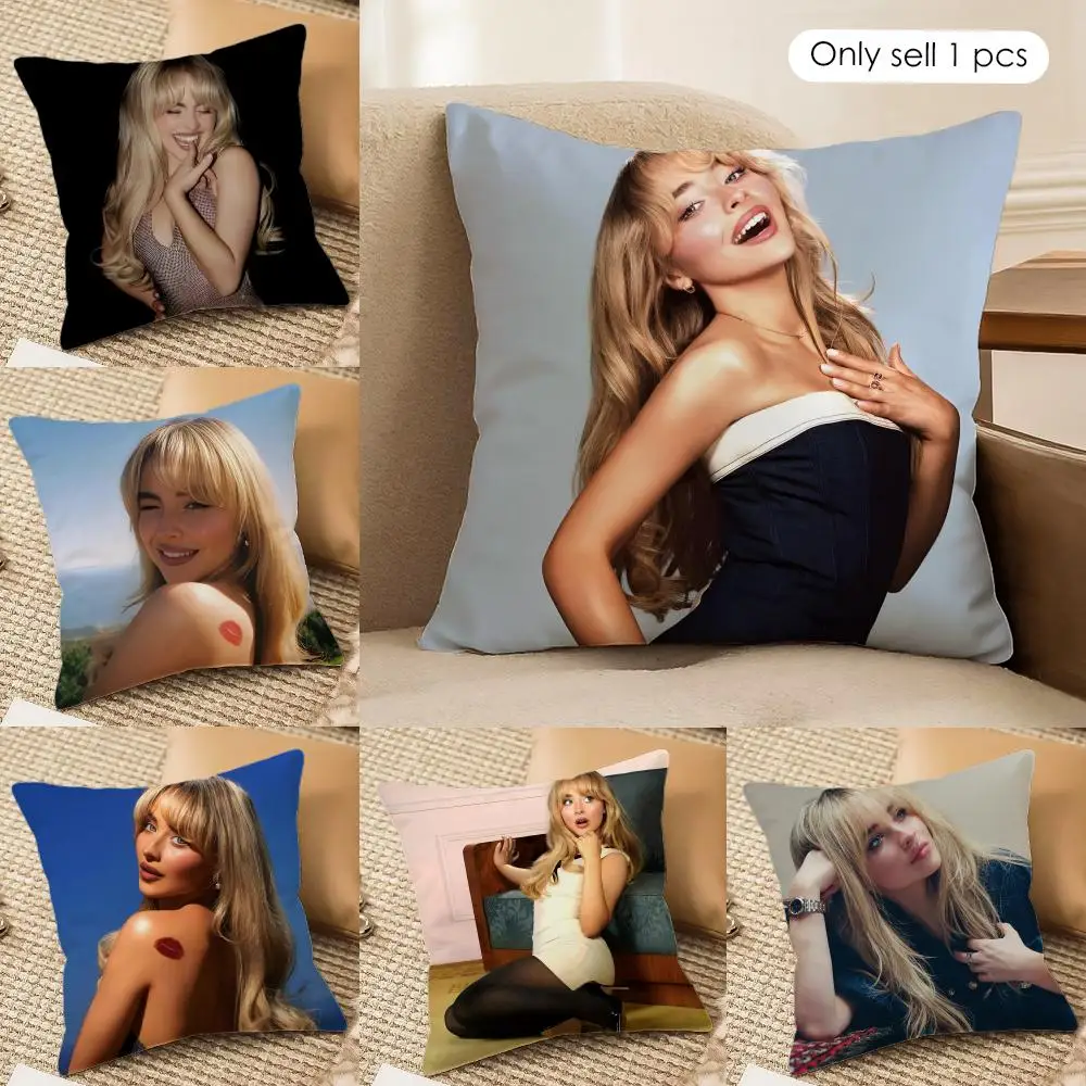 

Чехол для подушки S-Sabrina CarpenterS, шелковистый, из короткого плюша, с невидимой молнией, пылезащитный, для дивана, для домашнего декора