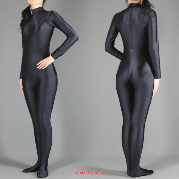 Tuta intera da donna in Spandex tuta da ginnastica Zentai catsuit senza cappuccio