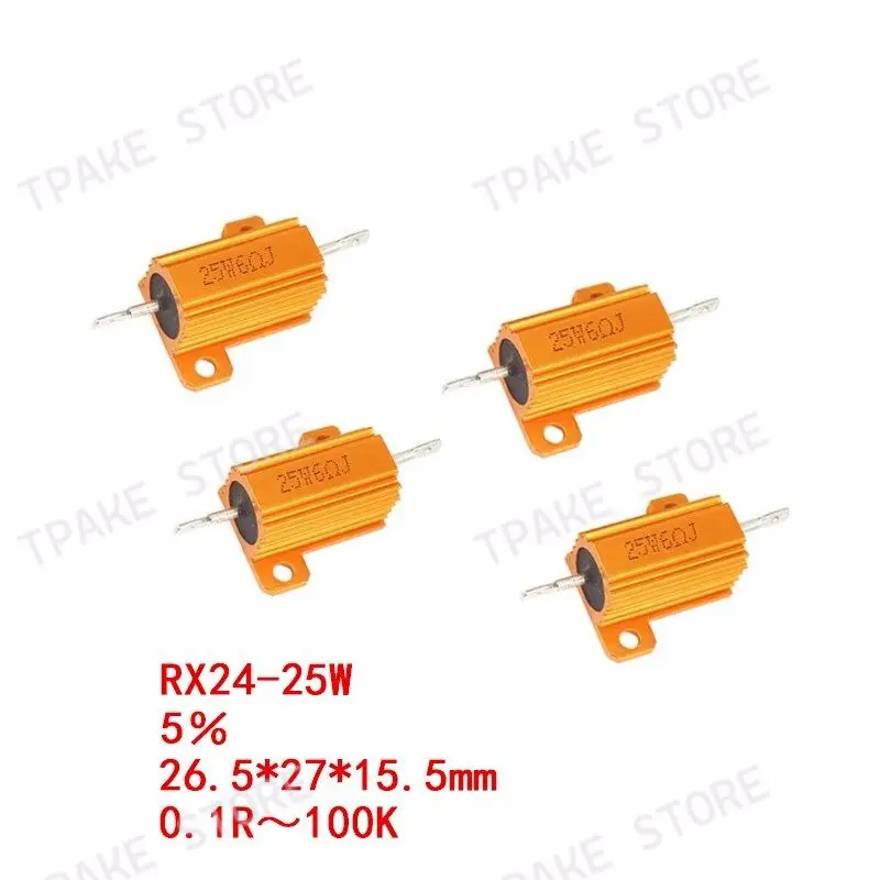 

Gold резистор с алюминиевым корпусом RX24 25W 0,01 0,22 0,33 27 36 39 47 220 330 430 10K 22K 68K 500 K Ohm 25 Вт