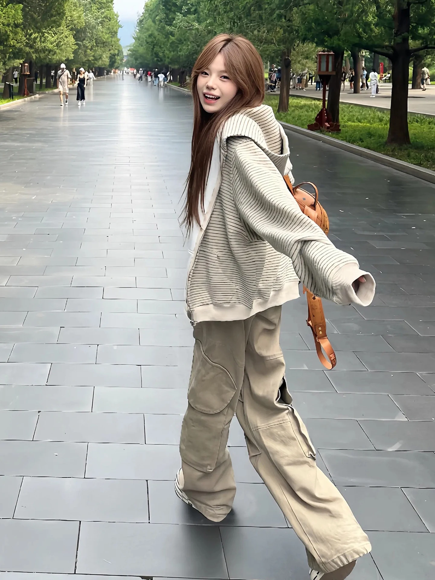 

Retro American Striped Hoodie Zipper Cardigan Couples Outerwear Men Women Early Autumn Cleanfit Heavyweight Loose Fit Long Sl...