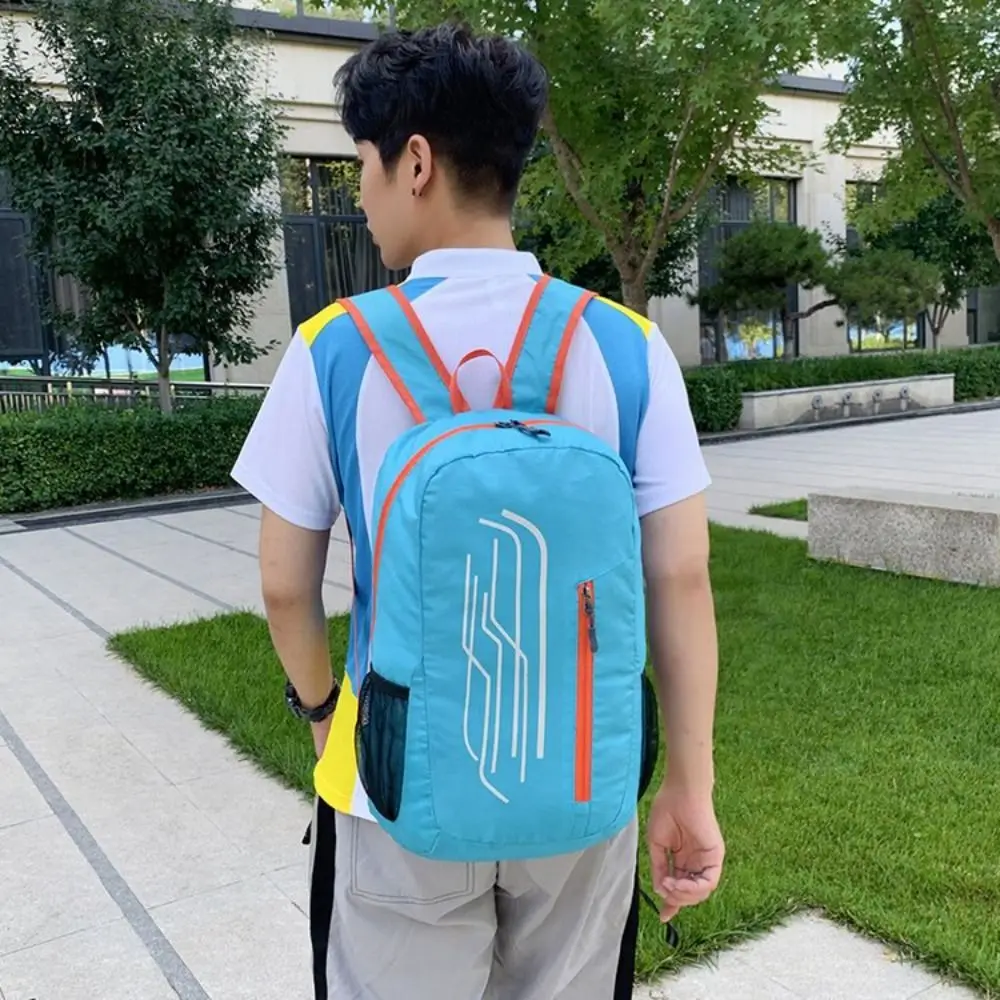 

Вместительный спортивный рюкзак для улицы, рюкзак на молнии из полиэстера, Спортивная дорожная сумка, водонепроницаемая легкая нейлоновая сумка для улицы