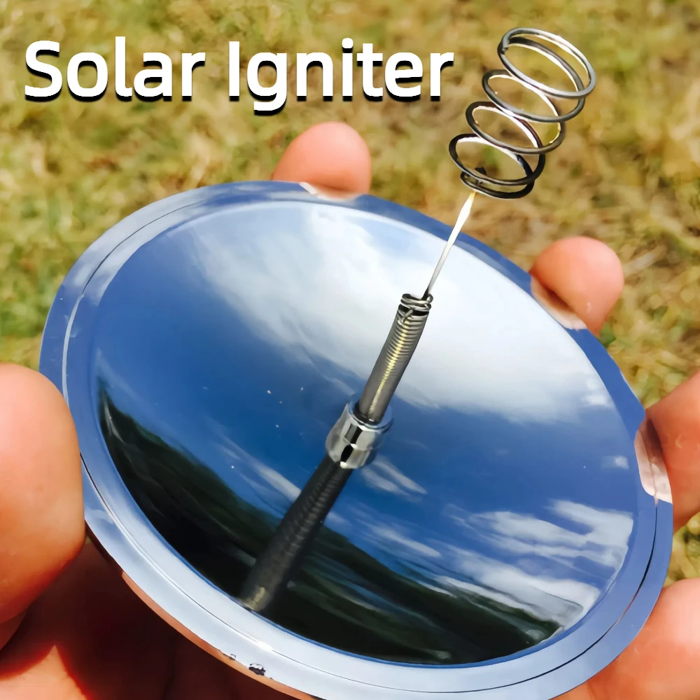 Outdoor Portable Solar Lighter Fire Ignition Waterproof Windproof Emergency Travel Kits Camping Hiking Wild Survival Tool Gear