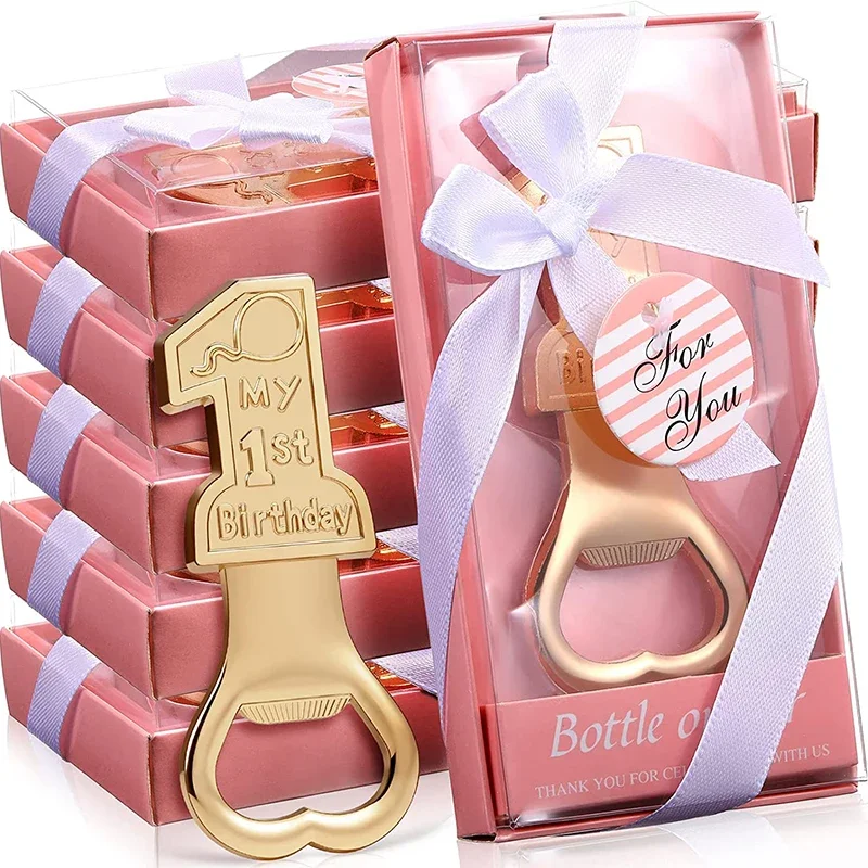 10/25Pcs 1st Birthday Party Favors for Guests, Bottle Openers First Anniversary Decor Souvenirs Return Gifts