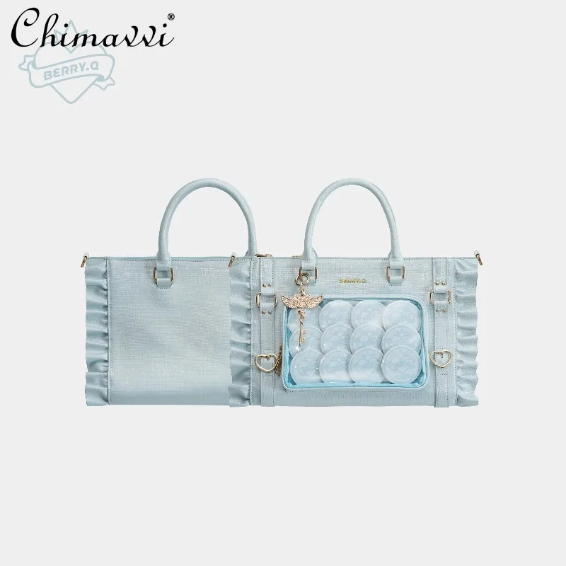 Original Japanese Style Sweet Girl Handbag Crossbody Pearl Pain Bag Commuting Large Capacity Elegant Princess Women's Bag