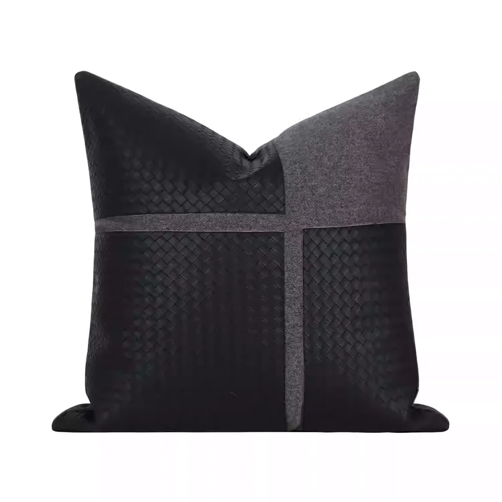 housse-de-coussin-decorative-ruiyi-luxury-nordic-noir-et-gris-texture-tissee-simili-cuir-patchwork-pour-canape-chambre-salon