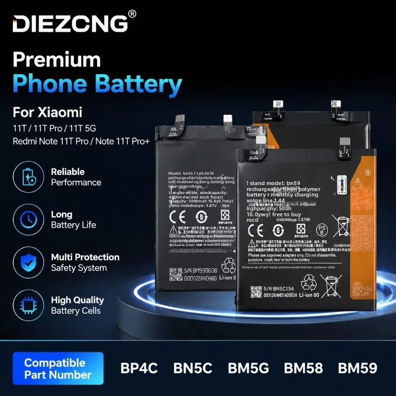 

In Stock BP4C BN5C BM5G BM58 BM59 Mobile Phone Batteries for Xiaomi 11T/11T Pro/11T 5G/Redmi Note 11T Pro/Note 11T Pro Battery