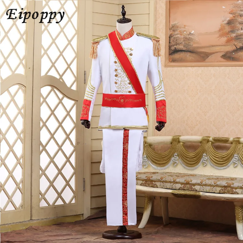 Dress Costume Performance Black and White Men's European Stage Drum Guard of Honor Costume Studio