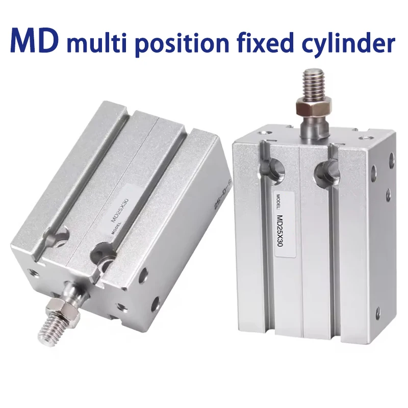 MD10/16/20/25/32X5*10X15X20X25X30X40X50X60S MD Free Installation Small Multi Position Fixed Pneumatic Cylinder Aluminum Alloy