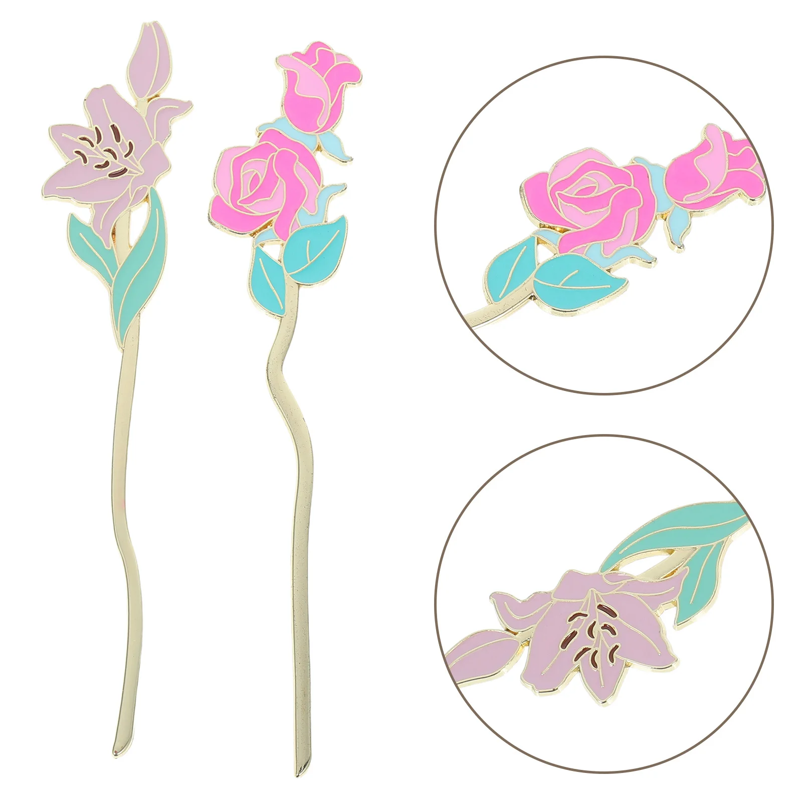 

2Pcs Floral Bookmark Metal Book Page Holder Elegant Vintage Style Reading Accessories for Women Book Lovers Teacher Gift