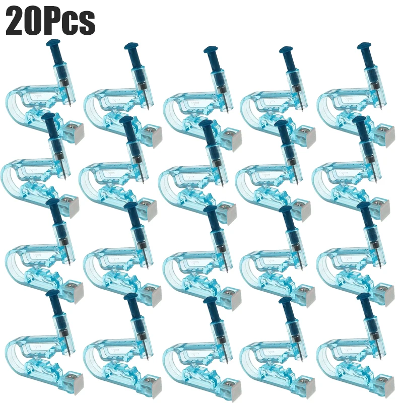 1/20 Stück Tragbare Aseptische Ohrlochstechpistole Mini Transparentes Sicherheits-Nasen- und Ohrring-Piercing-Set Maschinen-Kit mit Ohrsteckern Körperschmuck-Werkzeuge