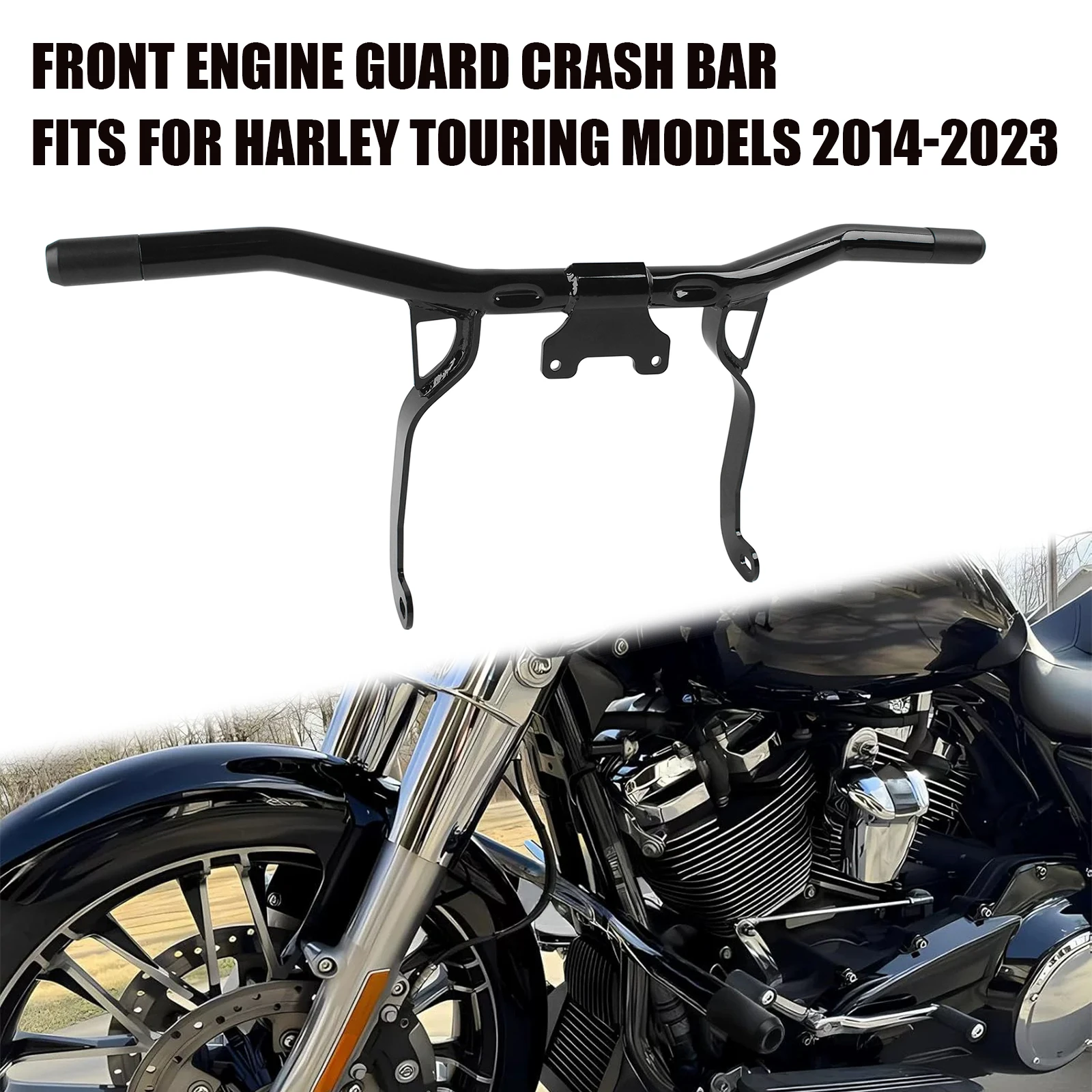 

Motorcycle Front Highway Engine Guard Crash Bar For Harley Touring Electra Glide 2014-2024