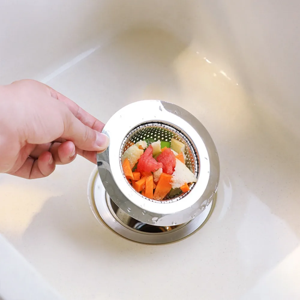 

Drain Hole Filter Hat Shape Mesh Sink Strainer Filter Anti-clogging Mesh Fine Stainless Steel Sink Strainer Rough Hole Bathroom