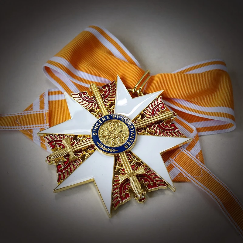 A Replica Of The German Emblem With A Three-layer Structure Of The Prussian Cross Red Eagle Medal