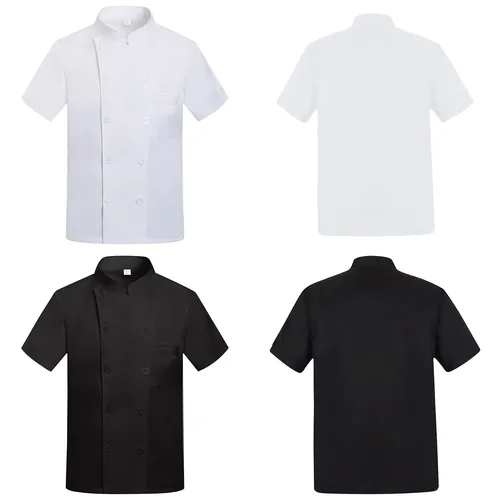 Imagen 2 del producto Catering cocina camisa blanca restaurante cocina Chef camiseta panadero uniforme de trabajo camarero ropa de Hotel chaqueta de cocinero monos de cafetería