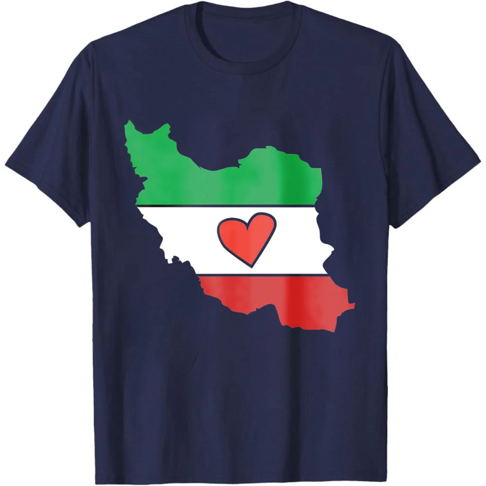Iran Lion and Sun Flag Men T Shirt Persian Iran Map Designs Clothes Short-sleev Ropa Hombre Short-sleeved Tops Oversized Tee