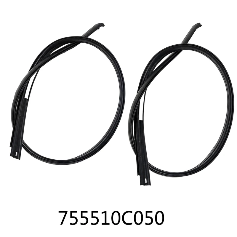 242A Black Roof Trim Seal Pair for Double Cab 2007-2020, Left Right Molding Piece Set for Roof Side Service, Replaces