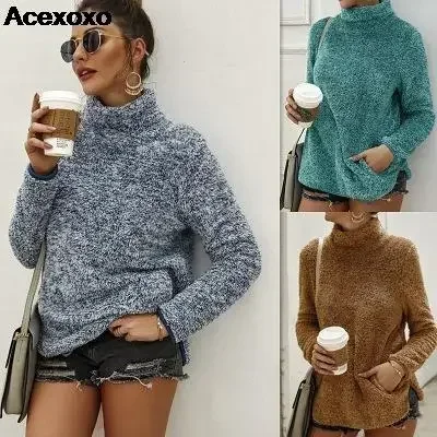 

Haute couture 2023 autumn and winter new women's fashion casual turtleneck sweater wool hoodie