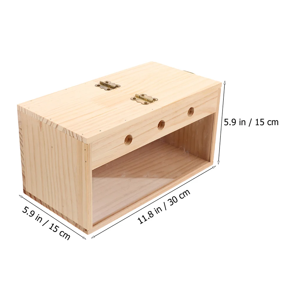 

Transparent Breeding Box Wooden Bird Nest For Parakeet Cockatiel Parrot Hanging Cage Accessory Outdoor Indoor Use