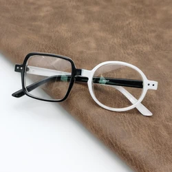 Cubojue Black White Reading Glasses 0 +100 150 200 250 300 Women Male Novelty Eyeglasses Frame Round-square spectacles Diopter