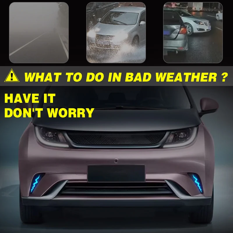Car LED DRL 12V front fog lights warning light Yellow Turn Signal For BYD DOLPHIN 2021-2024 daytime running lights accessories