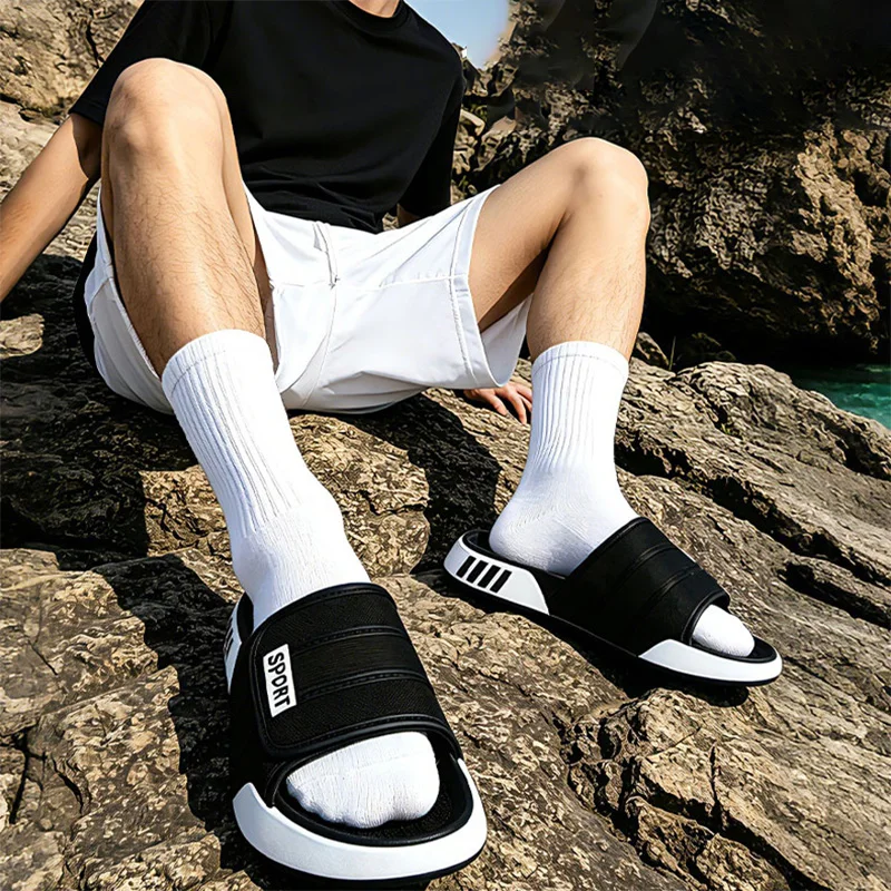 Big Size 40-47 Soft Bottom Sports Eva Slippers Men's Summer Fashion Indoor Outdoor Home Shallow Slippers Man Streetwear Sandals image 3