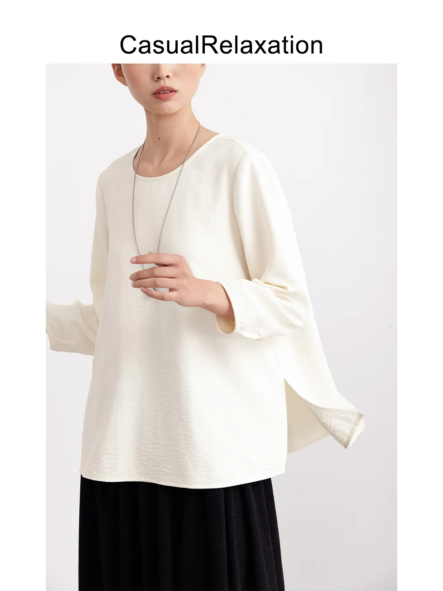 

Текстурированная свободная женская блузка с открытыми боковыми вставками, повседневная, весна-лето-осень, новинка