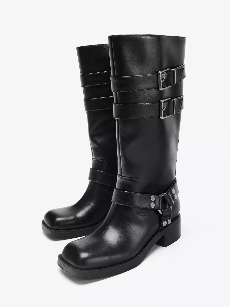 

Женские ретро-ботинки в стиле вестерн, синие, высокие, с квадратным носком, на толстом каблуке, модные, на все сезоны, на молнии