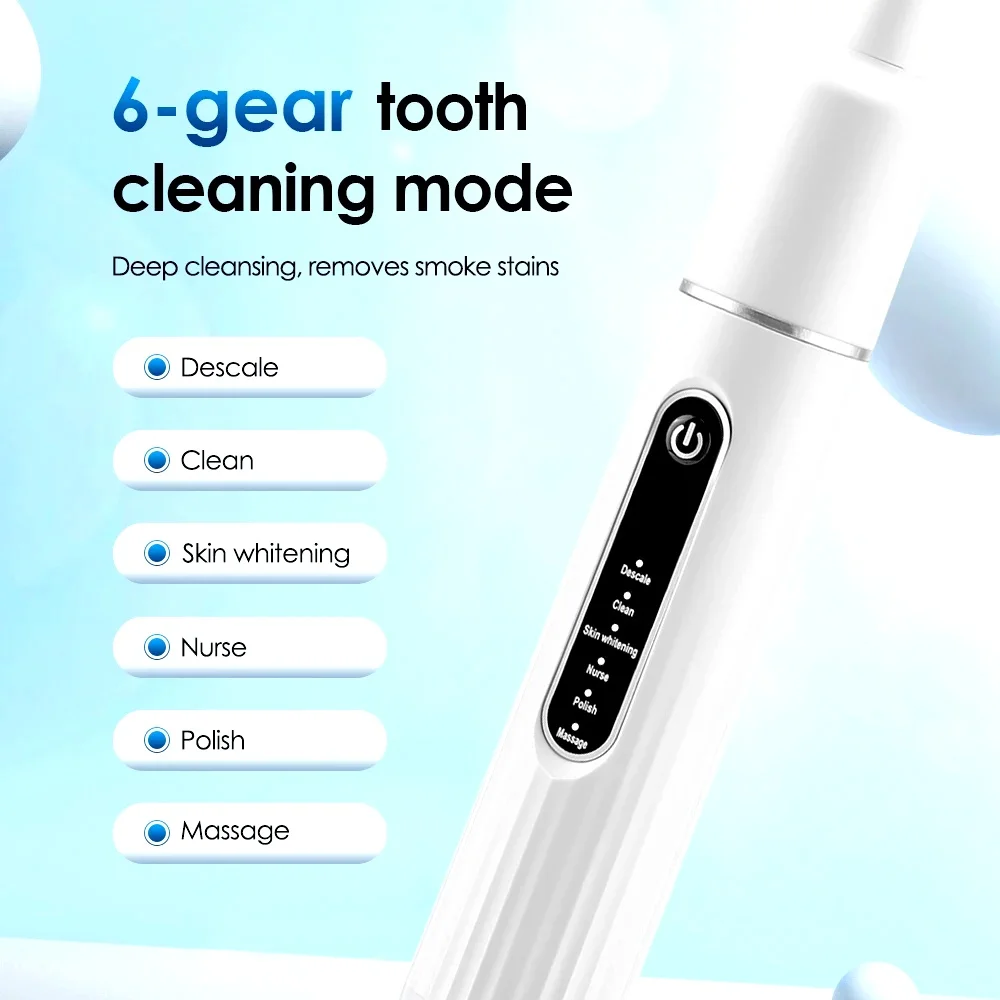 Electric Tooth Cleaner Dental Scaler 6 Gears Sonic Vibration Toothbrush Calculus Tartar Remover Teeth Whitening Cleaning Tools view 4