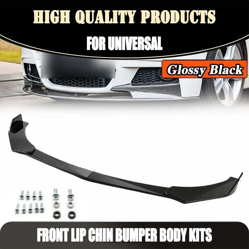 

For Ford Mustang 4Pcs Front Bumper Lip Chin Spoiler Splitter Kit Glossy Black United States